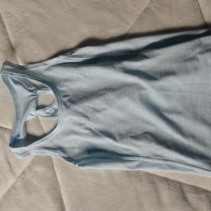 Kids medium Blue Striped Workout Shirt